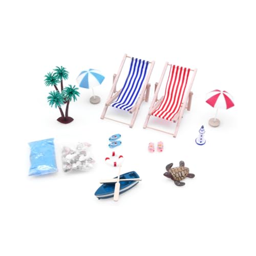 DIKACA 1Satz Mini Stranddekoration Mikrolandschaft Sommer Stil Ornament für Dollhouse Realistische Strandzubehör mit Mini Liegestuhl und Boot für Kreative Dekorationen DIKACA 1Satz Mini Stranddekoration Mikrolandschaft Sommer Stil Ornament für Dollhouse Realistische Strandzubehör mit Mini Liegestuhl und Boot für Kreative Dekorationen von DIKACA