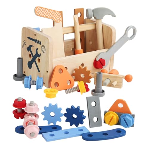 DIKACA 1Satz Multifunktionales Holzspielzeug Set Für Pädagogisches Lernspielzeug Mit Schraubenschlüssel Und Kreatives Werkzeug Für Jahren von DIKACA