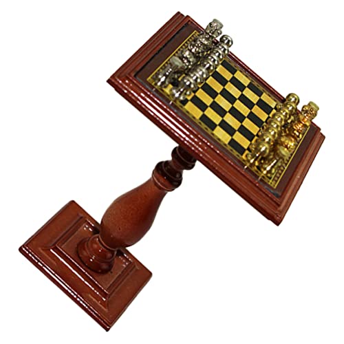 DIKACA 1Satz Schachspiel Dekoratives Mini Schachbrett für Puppenhäuser Chic und Exquisit für Tischdekoration Leicht und Tragbar Miniaturspielzeug DIKACA 1Satz Schachspiel Dekoratives Mini Schachbrett für Puppenhäuser Chic und Exquisit für Tischdekoration Leicht und Tragbar Miniaturspielzeug von DIKACA