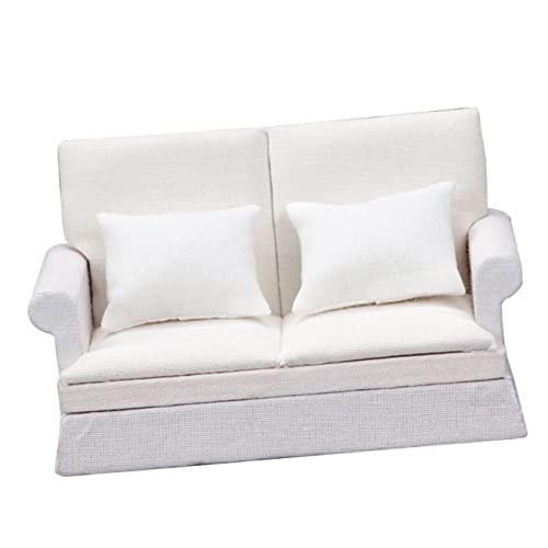 DIKACA 1Satz Sofadeko Für Puppenhaus Realistische Couch Mit Kissen Für Kreative Spielszene Perfektes Zubehör Für Puppen Und Miniaturdekoration von DIKACA