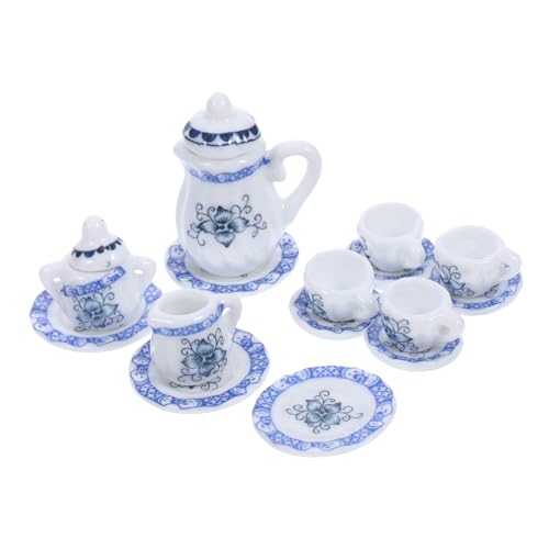 DIKACA 1Satz Tee für Puppenhäuser Teiliges Küchen Spielset Teetasse und Wasserkocher Blaues Blumenmuster für DIY Puppenhaus Dekoration DIKACA 1Satz Tee für Puppenhäuser Teiliges Küchen Spielset Teetasse und Wasserkocher Blaues Blumenmuster für DIY Puppenhaus Dekoration von DIKACA