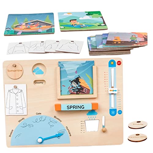 DIKACA 1Satz Wetterstation Lernspielzeug Für Wetterbrett Mit Wetterpuzzle Fördert Erinnerungsvermögen Und Praktische Fähigkeiten Für Vorschule Und Klassenzimmer von DIKACA