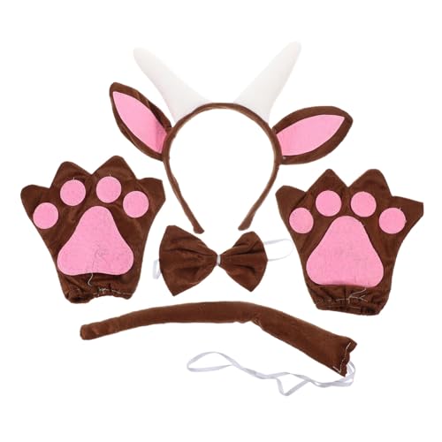 DIKACA 1Satz Ziegenohren Stirnband Mit Fliege Und Einzigartiger Kopfschmuck Für Partys Cosplay Und Halloween Modisches Accessoire Für Erwachsene Haardekoration von DIKACA