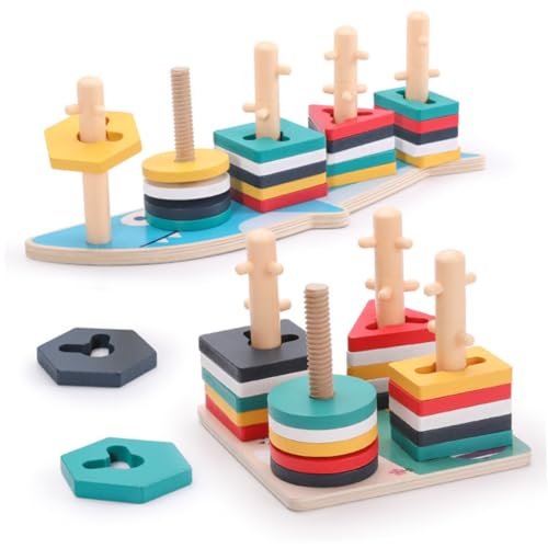 DIKACA 1Set Bauernhof Tier Hülse Spalte Frühen Bildung Versorgung Erkenntnis Bunte Holz von DIKACA