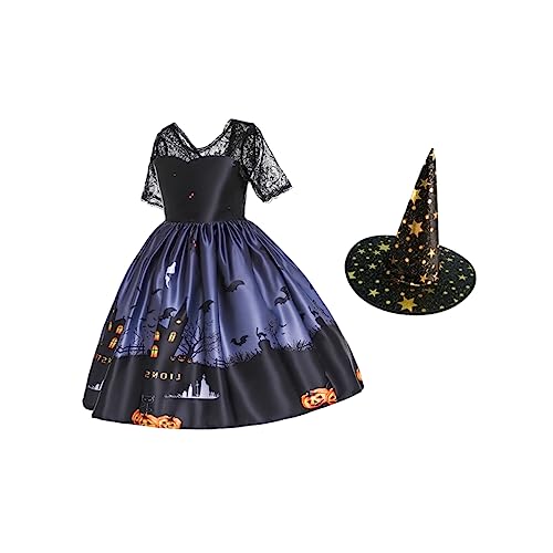 DIKACA 1Stk Geister-Outfit Kostüme für Mädchen Hexenkostüm für Mädchen Kinderkleidung Halloween-Hexenkostüm Hexenoutfit für Kinder Europäisch und amerikanisch Performance-Kleidung von DIKACA