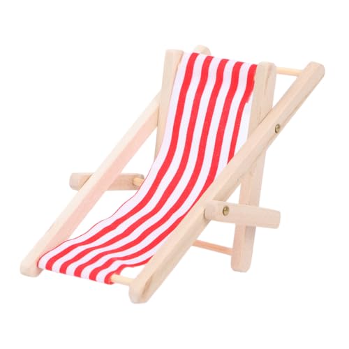 DIKACA 1Stk Garten-Miniatur-Ornament nautische Gefälligkeiten Cupcake-Verzierung Mini-Stuhl Strandstuhl Modelle Strandkorbmodell Mini-Strandkorb fertiges Produkt Chaiselongue Kind Hölzern von DIKACA