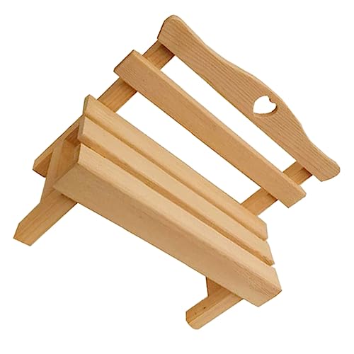 DIKACA 1Stk Mini-Stuhl Minizaun für den Garten Veranda puppenhaus Wohnzimmer Sofa dekorativ Bänke Möbel fotozubehör genschenkideen Mini-Bank- Figurendekor für zu Hause hölzern Khaki von DIKACA