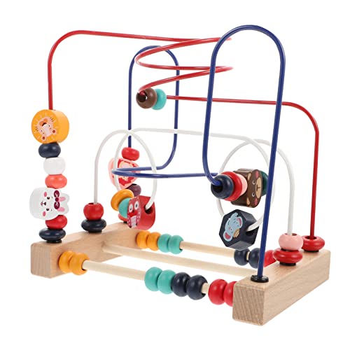 DIKACA 1Stück Holzperlen Maze für Kleinkinder Pädagogisches Puzzle mit Bunten Früchten Sicher und Langlebig Fördert Kognitive Fähigkeiten und Konzentration Ab Jahr von DIKACA