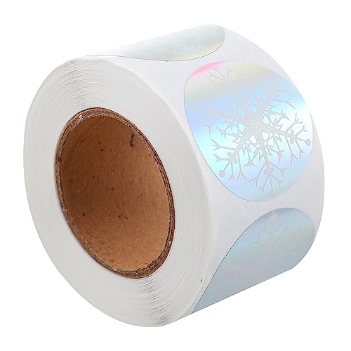 DIKACA 1roll -Schneeflocken-Aufkleber Geschenksiegelaufkleber Weihnachtsaufkleber Abdichtende Aufkleber Weihnachtsdekoration Aufkleber Für Weihnachtsetiketten Colorful von DIKACA