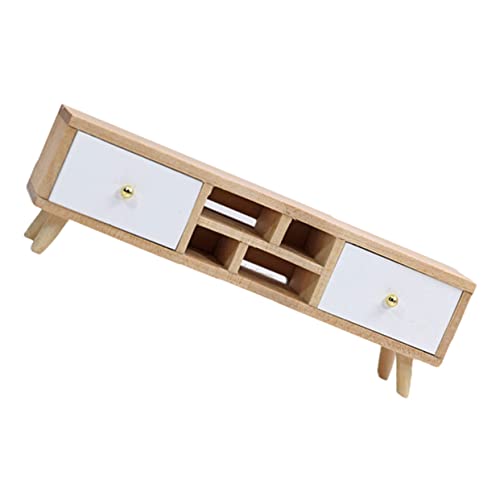 DIKACA 1Stk Möbelminiaturen Sachen TV-Schrank aus Holz Ornament Modelle minikühlschrank holzschrank Handwerk Miniaturmöbel Massivholz Dekorationen Lagerregal schmücken ob11 Minischrank von DIKACA