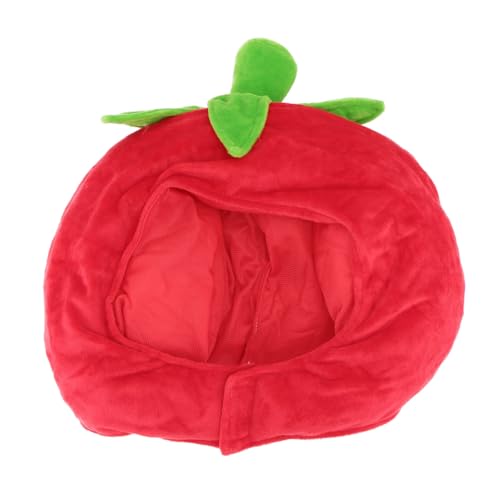 DIKACA 1stk Tomaten Kopfbedeckung Lustiger Hut Dummer Hut Für Erwachsene Obst Kopfbedeckung Tomatenhut Kostüm Plüschmütze Leistungsrequisiten Kind Plüsch Und Pp Baumwolle Kleidung von DIKACA