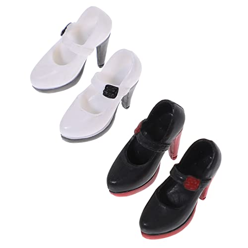 DIKACA 2 Paare Puppenschuhe kinderspielzeug Puppen-High-Heel kinderknallzeug Mädchen Zubehör hoch Puppe Miniatur Schuhe Puppe kleine Schuhe Plastik von DIKACA