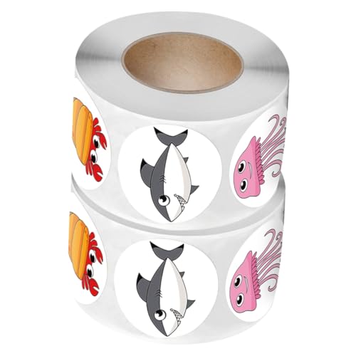DIKACA 2 Rollen 1000 Stück Spielzeug Aufkleber Marine Animal Labels Dekore Belohnungsdekore DIKACA 2 Rollen 1000 Stück Spielzeug Aufkleber Marine Animal Labels Dekore Belohnungsdekore von DIKACA