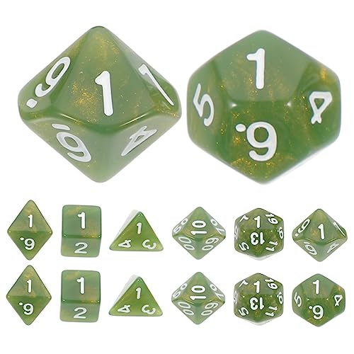 DIKACA 2 Sätze Facettenreicher Würfelsatz Große Party Große Nummerierte Spiel Zahlenwürfel Masse Planke Farbig Mehrseitig Lustige Tragbare Green Acryl von DIKACA