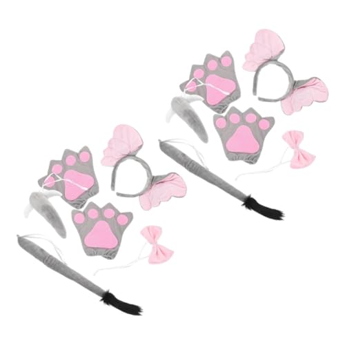 DIKACA 2 Sätze Kostüm Set Teilig mit Plüsch Ohren Stirnband und Schleife Handschuhe und Nasenrequisite Weiches Tierkostüm Zubehör für Karneval Halloween und Partys DIKACA 2 Sätze Kostüm Set Teilig mit Plüsch Ohren Stirnband und Schleife Handschuhe und Nasenrequisite Weiches Tierkostüm Zubehör für Karneval Halloween und Partys von DIKACA