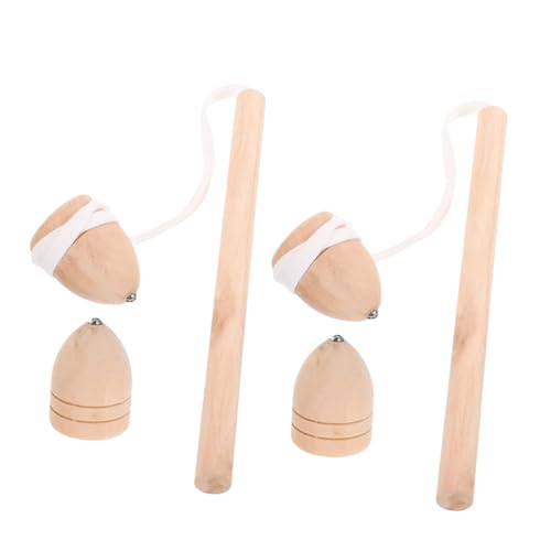DIKACA 2 Sätze Kreiselspielzeug aus Holz tragbares Party bevorzugt tragbares Kinderspielzeug Kreiseloberteil Top- Fidget-Gyro- hölzern Khaki von DIKACA