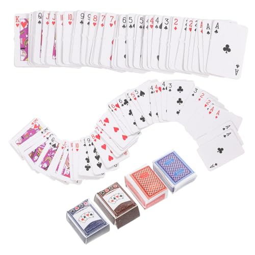 DIKACA 2 Sätze Mini-Karten, Lustiges Spielzeug, Simulierte Miniatur-Spielkarten, Spiel-Requisiten Für Kinder Und Erwachsene, Miniatur-pokerkarten, Zufällige Farbe von DIKACA