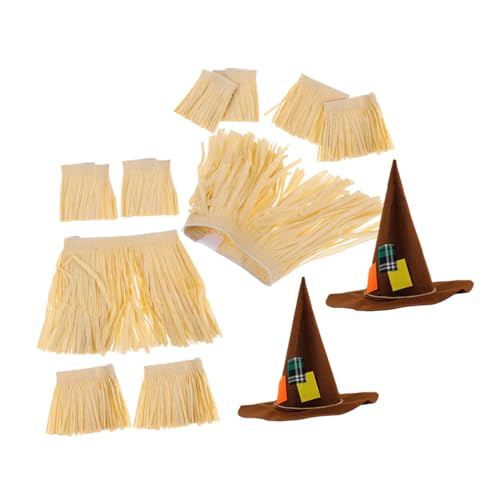 DIKACA 2 Sätze Raffia Grass Kostüm Unisex Hawaiian Cosplay Outfit mit Fransen für Luau Party Bühnenauftritte Tropisches Kleidungsset mit Hexenhut und Sowie Handgelenksbändern DIKACA 2 Sätze Raffia Grass Kostüm Unisex Hawaiian Cosplay Outfit mit Fransen für Luau Party Bühnenauftritte Tropisches Kleidungsset mit Hexenhut und Sowie Handgelenksbändern von DIKACA