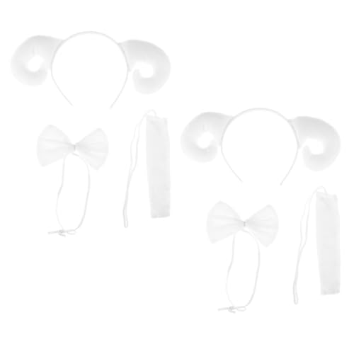 DIKACA 2 Sätze Schaf Cosplay Stirnband Teilig Ohren Bindeband und Leichtes Haarschmuck Accessoire für Karneval Fasching Kostüm Party und Mottoparty DIKACA 2 Sätze Schaf Cosplay Stirnband Teilig Ohren Bindeband und Leichtes Haarschmuck Accessoire für Karneval Fasching Kostüm Party und Mottoparty von DIKACA