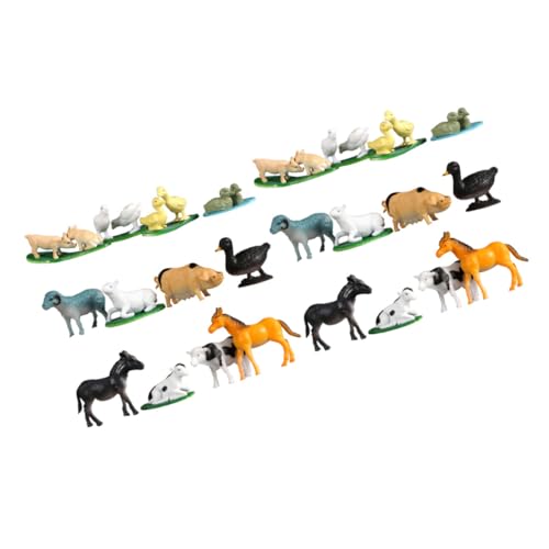 DIKACA 2 Sätze Tiermodell Simulationsszene Mini-Farm-Modell Bauernhoftierfigur Lernspielzeug Für Tierfiguren- Gefälschtes Tierspielzeug PVC von DIKACA