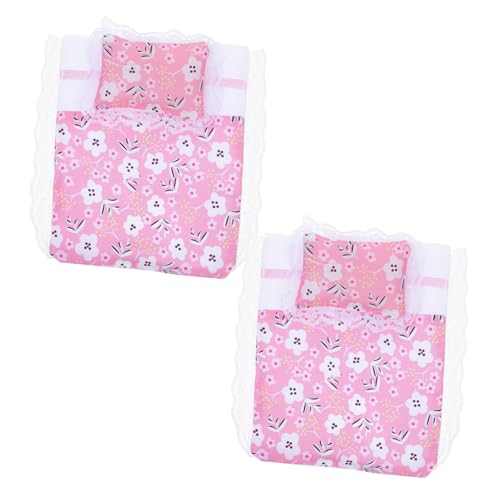 DIKACA 2 Satz Miniature Dollhouse Bedding Set mit Doppelbetten Kissen und Bettwäsche Zubehör für Dekoration von Dollhouse Schlafzimmer und Wohnzimmer für Kreatives DIKACA 2 Satz Miniature Dollhouse Bedding Set mit Doppelbetten Kissen und Bettwäsche Zubehör für Dekoration von Dollhouse Schlafzimmer und Wohnzimmer für Kreatives von DIKACA