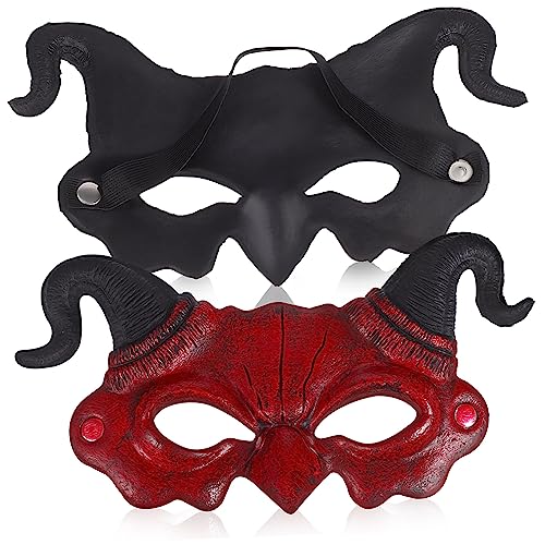 DIKACA 2 Stk Teufelsmaske Horror Zombie schmücken Halloween-Dekorationen gruselig halloween costume halloween kleidung faschingsmasken Halloween-Party-Requisiten Halloween-Maske PU-Schaum von DIKACA
