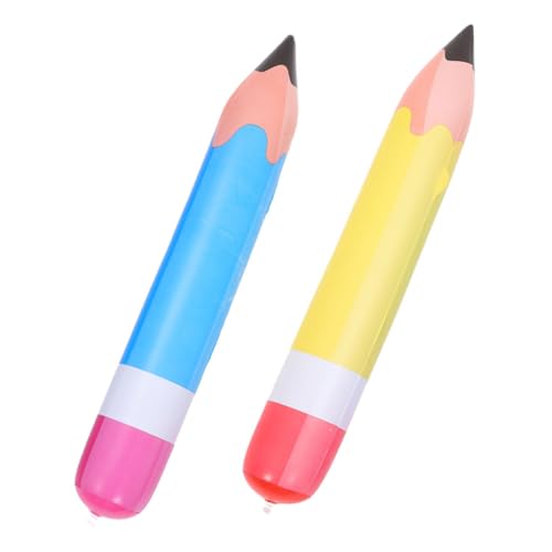 DIKACA 2 Stück Aufblasbarer Bleistift, Riesiger Bleistift-requisit, Blow-up-buntstift-dekoration, Aufblasbarer Party-buntstift, Jubel-requisite, Sticks, Riesiger Buntstift-requisit von DIKACA