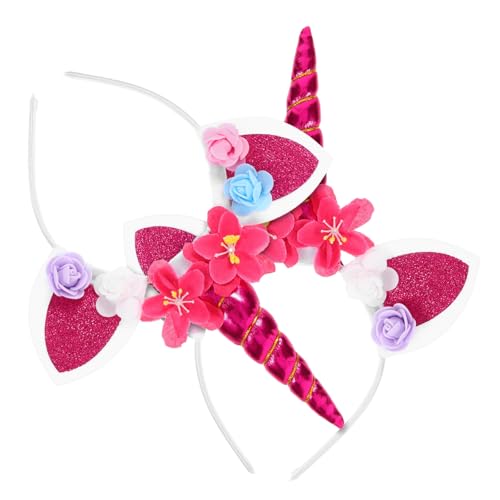 DIKACA 2 Stück Blumen-einhorn-stirnband Kopfschmuck Einhorn Stirnband Kopfbügel Stirnband Mit Einhornohren Rot DIKACA 2 Stück Blumen-einhorn-stirnband Kopfschmuck Einhorn Stirnband Kopfbügel Stirnband Mit Einhornohren Rot von DIKACA