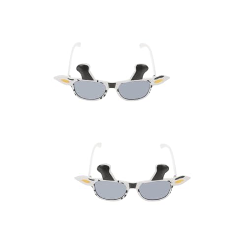 DIKACA 2 Stück Cartoon Tierbrillen Lustige Blaue Form Partys Kuh Brillenrahmen Alberne Kühe Süße Brillen Zubehör Szene Trendiger Kuh Sonnenbrille von DIKACA