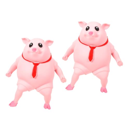 DIKACA 2 Stück Dekompressionsspielzeug dehnbares für den Haushalt Cartoon-Squeeze- Stressspielzeug für Squeeze-Schwein- Weichkleber von DIKACA