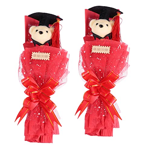DIKACA 2 Stück Dr. Bärenstrauß Abschlussbouquet Graduierung bär Puppe blumenstrauß Grad Absolventenstrauß Abschlussblumenbär Bärenstrauß für den Abschluss Schaum rot DIKACA 2 Stück Dr. Bärenstrauß Abschlussbouquet Graduierung bär Puppe blumenstrauß Grad Absolventenstrauß Abschlussblumenbär Bärenstrauß für den Abschluss Schaum rot von DIKACA