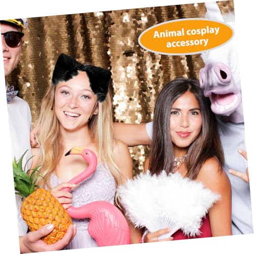 DIKACA 2 Stück Flauschiges Cosplay set mit Tierohren und Kunstpelz tail Verstellbares Stirnband und für Erwachsene Cartoon Animal Accessoires für Fasching Halloween und Kostümparty von DIKACA