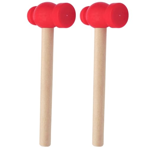 DIKACA 2 Stück Holzhammer Minihammer Holzhämmer Für Hammer Mehrzweckhammer Reparaturwerkzeug Für Zu Hause Kleiner Hammer Kleines Hammerspielzeug Befestigungshammer Rot von DIKACA
