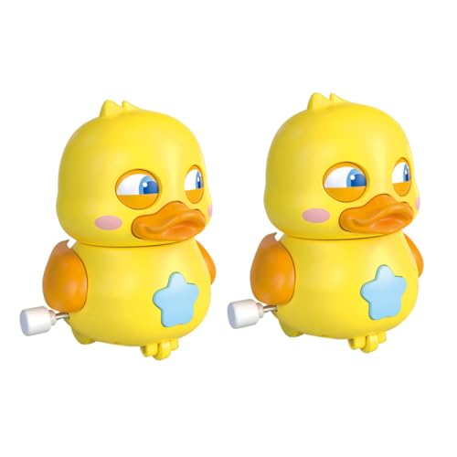 DIKACA 2 Stück Kleine Ente Tierisches Pädagogisches Uhrwerk Für Aufzieh Uhrwerk Geformtes Plastik Yellow von DIKACA