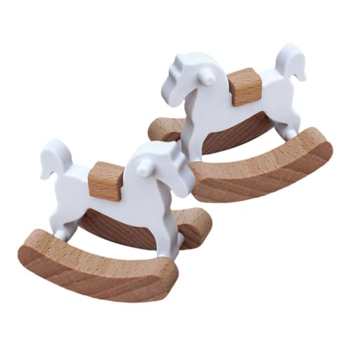 DIKACA 2 Stück Kleines Spielzeugpferd aus Holz für Mädchen Kindergarten Miniaturen Modell für Puppenhausmöbel Puppenstubenstuhl Modell Miniatur-Schaukelpferd Holz. S DIKACA 2 Stück Kleines Spielzeugpferd aus Holz für Mädchen Kindergarten Miniaturen Modell für Puppenhausmöbel Puppenstubenstuhl Modell Miniatur-Schaukelpferd Holz. S von DIKACA