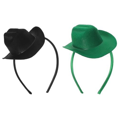 DIKACA 2 Stück Mini Cowboy Hut Haarreifen Damen Western Party Kopfschmuck Karneval Festival Halloween Geburtstagsfeier Leicht und Bequem Passend für Vielseitige Outfits von DIKACA