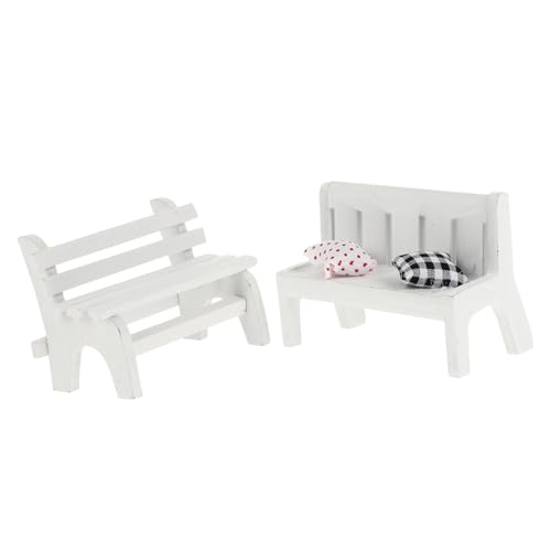 DIKACA 2 Stück Mini Stuhl Dekoration Hausfigur Zimmerstühle Weihnachten Kleine Möbel Basteln Miniatur Dekorationen Kleine Etiketten Modelle Aus Holz Weiß von DIKACA