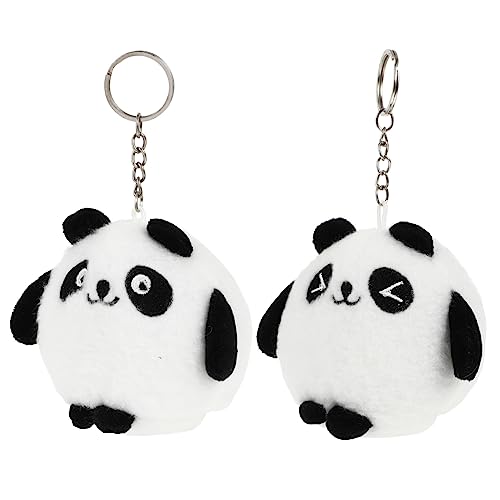 DIKACA 2 Stück Panda Schlüssel Ring Panda schlüsselanhänger Plüsch Panda Schlüsselring Schlüssel süß Panda-Ornamente Plüsch-Panda-Keyings Plüsch-Panda-Schlüsselanhänger Stoff von DIKACA