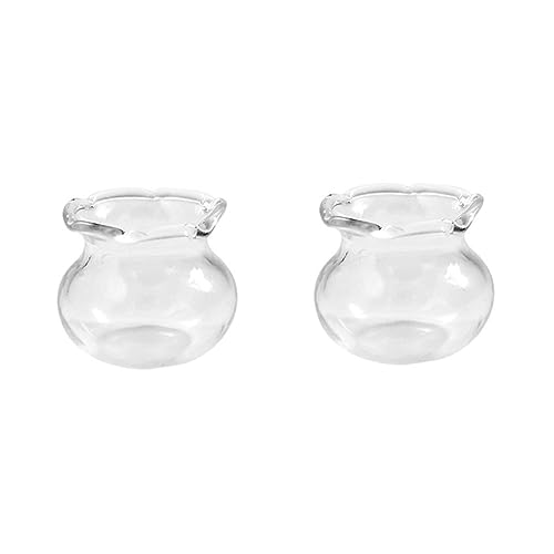 DIKACA 2 Stück Puppenhaus Aquarium Miniatur Aquarium Aquarium Für Kleines Mini Fischspielzeug Goldfischglas Puppenhaus Aquarium Dekorative Dekoration Miniaturen Glas von DIKACA
