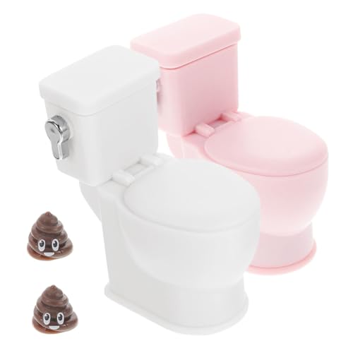 DIKACA 2 Stück Puppenhaus-Modell Realistische Puppenhaus : Puppenhaus Möbel Puppenhaus Sanitäranlagen Puppenhaus-Simulationstoilette Mini-Badezimmerutensilien für Puppen Plastik von DIKACA