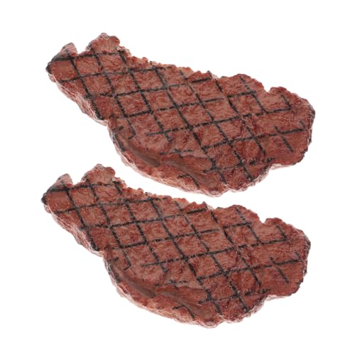 DIKACA 2 Stück Simuliertes Steakmodell Dekorative Steak-Attrappe - -Steak Simulation-Lebensmittel Fleisch gefälscht Simulation Steak- Grillspielzeug Plastik Brown DIKACA 2 Stück Simuliertes Steakmodell Dekorative Steak-Attrappe - -Steak Simulation-Lebensmittel Fleisch gefälscht Simulation Steak- Grillspielzeug Plastik Brown von DIKACA