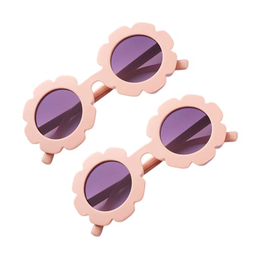 DIKACA 2 Stück Sonnenbrillen Khaki mit Sonnenblumen-design Uv-schutz Leichte Modische Partybrillen für Mädchen Strandparty Zubehör von DIKACA