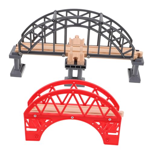 DIKACA 2 Stück Spielzeugeisenbahnbrücke Eisenbahnbrücke Spielzeug Kleine Eisenbahngleisbrücke Modell Ersatzeisenbahnbrücke DIY Zug-LKW-zubehör Eisenbahngleis-Spielzeug von DIKACA