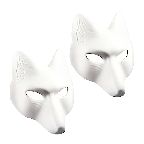 DIKACA 2 Stück Teiliges Foxes Mask Cartoon Party Maske aus Langlebigem Material Komfortabel Tragbar für Halloween Maskenball Cosplay und Festliche Rollenspiele von DIKACA