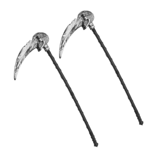 DIKACA 2 Stück Teiliges Grim Reaper Kostümzubehör Halloween Dekoration Abnehmbare Leichte Requisite für Erwachsene Sichere Klinge für Cosplay Themenpartys Fotoshootings von DIKACA