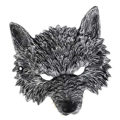 DIKACA 2 Stück Teiliges Halloween Wolf Maske Realistische Werwolf Halbgesichtsmaske Atmungsaktiv und Angenehm Vielseitiges Kostümzubehör für Karneval Cosplay und Party von DIKACA