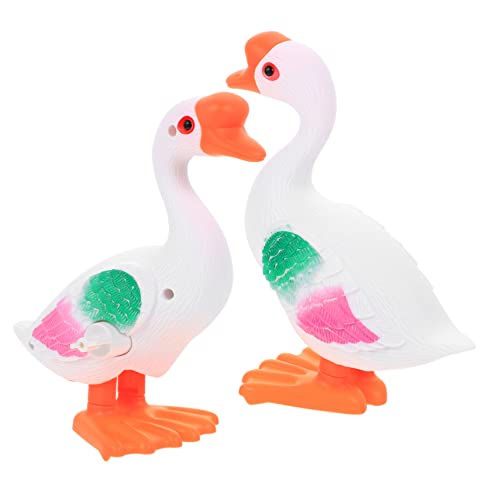 DIKACA 2 Stück Uhrwerk Cartoon Gans Frühes Lernspielzeug Interaktives Für Dekorative Gänse Ornamente Aufzieh Gans Vögel Modellspielzeug Desktop Dekore Bauchmuskeln von DIKACA
