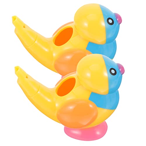 DIKACA 2 Stück Wasservögel pfeifen badewannenspielzeug für Bad spielsachen Gaming Spiele Pfeife im Vogeldesign Vogelpfeife Abs Yellow von DIKACA