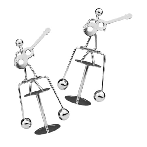 DIKACA 2 Stück eiserne Schmuckstücke hühner kinderspielzeuge Fun Toy Funny Toys gieskanne kinderspielzeug Desktop-Balancierspielzeug Metall-Physik-Balancierspielzeug Silver von DIKACA