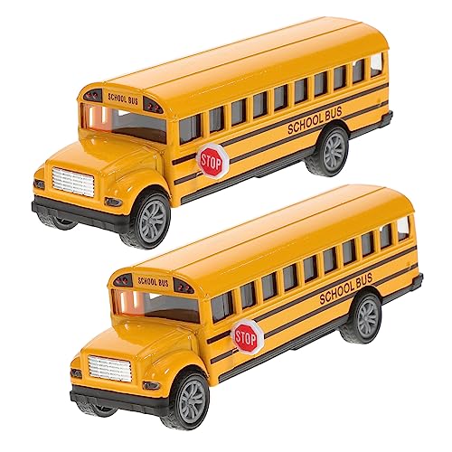 DIKACA 2 Stück kleine Spielsachen für Kleinkinder Schulbusspielzeug schulbus Geburtstagsgeschenk für Schulbusmodell für Busspielzeug zum Zurückziehen Legierung von DIKACA